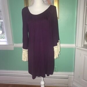 Mini NWT Purple with Fringed Sleeves Dress…